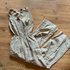 Universal Thread | Tan Linen Jumpsuit | Sleeveless Long Jumpsuit